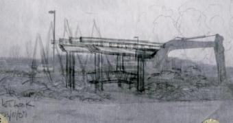 pergola drawing in pencil