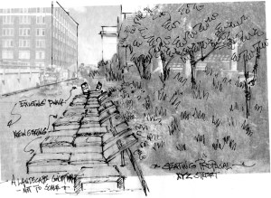 landscape rendering, landscape design, drawing, A Design in Pen and Ink