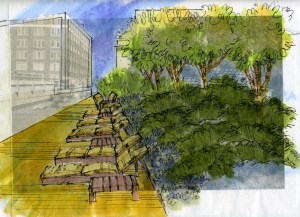 landscape conceptual, conceptual drawing, color rendering Color Rendering over Image